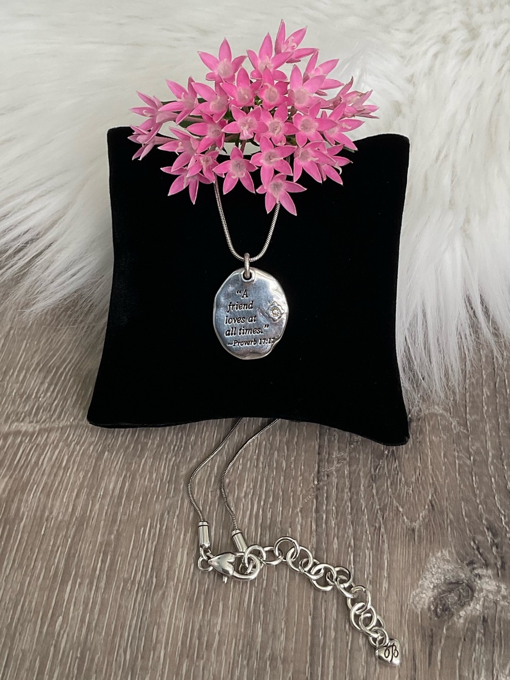 💕 BRIGHTON Rare Retired Proverbs 17:17 Reversible Pendant Necklace